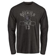 Men's Colorado Rockies Alan Trejo ＃13 Base Runner Long Sleeve T-Shirt - Black