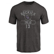 Men's Colorado Rockies Alan Trejo ＃13 Base Runner T-Shirt - Black