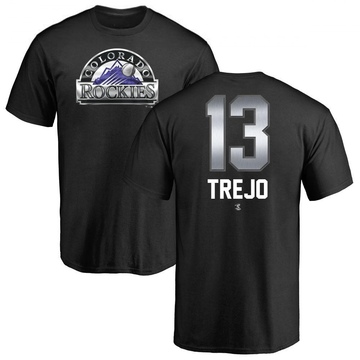 Men's Colorado Rockies Alan Trejo ＃13 Midnight Mascot T-Shirt - Black