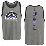 Men's Colorado Rockies Antonio Senzatela ＃49 Backer Tank Top Ash