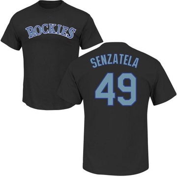 Men's Colorado Rockies Antonio Senzatela ＃49 Roster Name & Number T-Shirt - Black