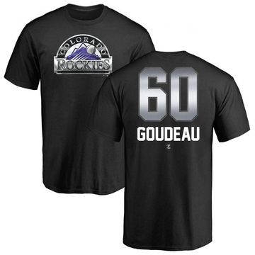 Men's Colorado Rockies Ashton Goudeau ＃60 Midnight Mascot T-Shirt - Black