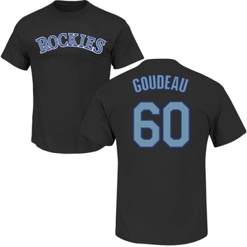 Men's Colorado Rockies Ashton Goudeau ＃60 Roster Name & Number T-Shirt - Black