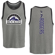 Men's Colorado Rockies Brendan Rodgers ＃7 Backer Tank Top Ash