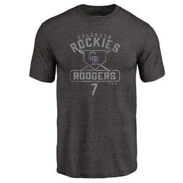 Men's Colorado Rockies Brendan Rodgers ＃7 Base Runner T-Shirt - Black