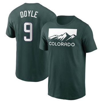 Men's Colorado Rockies Brenton Doyle ＃9 2022 City Connect Name & Number T-Shirt - Green