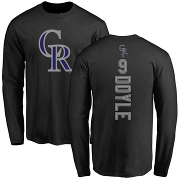 Men's Colorado Rockies Brenton Doyle ＃9 Backer Long Sleeve T-Shirt - Black