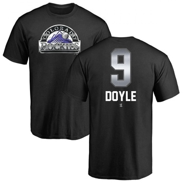 Men's Colorado Rockies Brenton Doyle ＃9 Midnight Mascot T-Shirt - Black