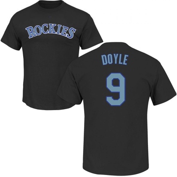 Men's Colorado Rockies Brenton Doyle ＃9 Roster Name & Number T-Shirt - Black