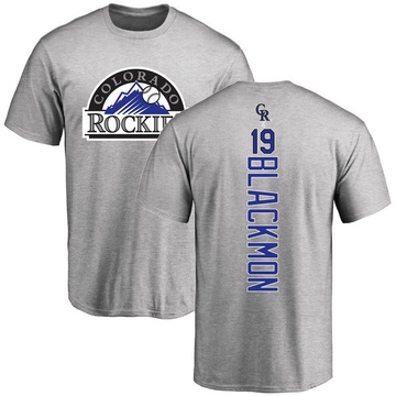 Men's Colorado Rockies Charlie Blackmon ＃19 Backer T-Shirt Ash