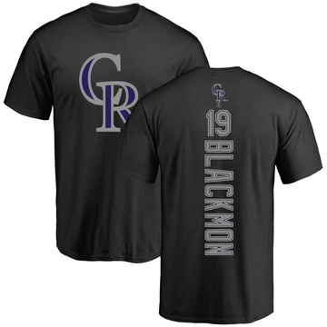 Men's Colorado Rockies Charlie Blackmon ＃19 Charlie mon Backer T-Shirt - Black