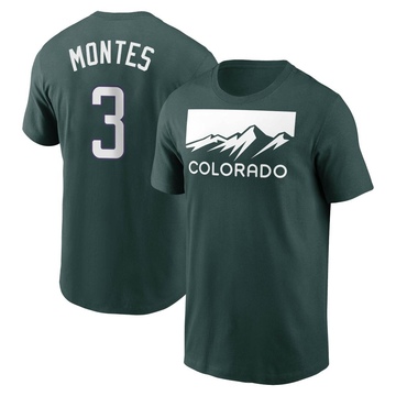 Men's Colorado Rockies Coco Montes ＃3 2022 City Connect Name & Number T-Shirt - Green