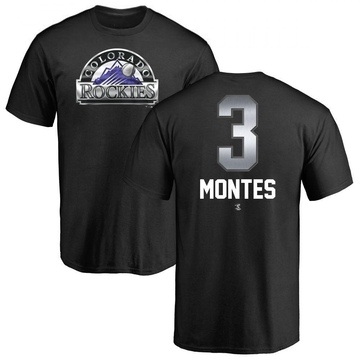 Men's Colorado Rockies Coco Montes ＃3 Midnight Mascot T-Shirt - Black