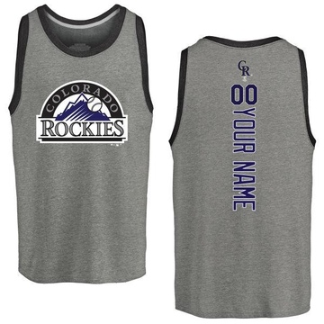 Men's Colorado Rockies Custom ＃00 Backer Tank Top Ash