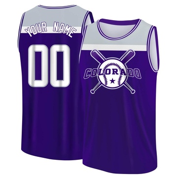 Men's Colorado Rockies Custom ＃00 Legend Baseball Tank Top - Purple/Gray