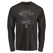 Men's Colorado Rockies Dale Murphy ＃3 Base Runner Long Sleeve T-Shirt - Black