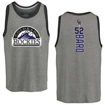 Men's Colorado Rockies Daniel Bard ＃52 Backer Tank Top Ash