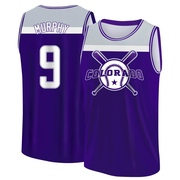 Men's Colorado Rockies Daniel Murphy ＃9 Legend Baseball Tank Top - Purple/Gray