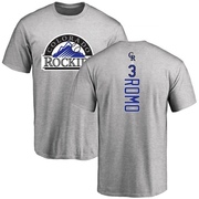 Men's Colorado Rockies Drew Romo ＃3 Backer T-Shirt Ash