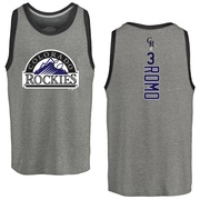 Men's Colorado Rockies Drew Romo ＃3 Backer Tank Top Ash