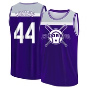 Men's Colorado Rockies Elehuris Montero ＃44 Legend Baseball Tank Top - Purple/Gray