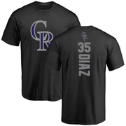 Men's Colorado Rockies Elias Diaz ＃35 Backer T-Shirt - Black