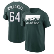 Men's Colorado Rockies Gavin Hollowell ＃64 2022 City Connect Name & Number T-Shirt - Green