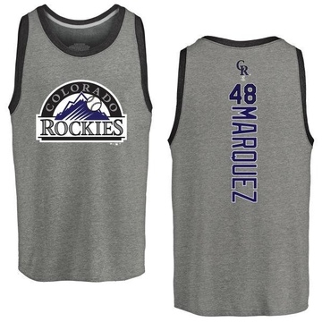 Men's Colorado Rockies German Marquez ＃48 Backer Tank Top Ash