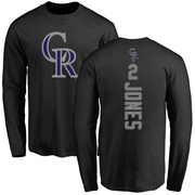 Men's Colorado Rockies Greg Jones ＃2 Backer Long Sleeve T-Shirt - Black