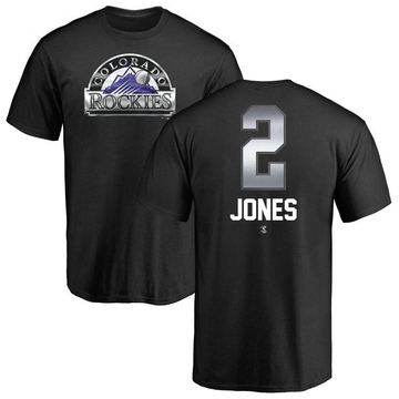 Men's Colorado Rockies Greg Jones ＃2 Midnight Mascot T-Shirt - Black