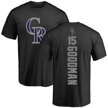 Men's Colorado Rockies Hunter Goodman ＃15 Backer T-Shirt - Black