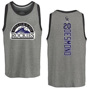 Men's Colorado Rockies Ian Desmond ＃20 Backer Tank Top Ash