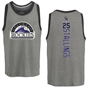 Men's Colorado Rockies Jacob Stallings ＃25 Backer Tank Top Ash