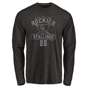 Men's Colorado Rockies Jacob Stallings ＃25 Base Runner Long Sleeve T-Shirt - Black