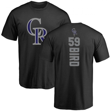 Men's Colorado Rockies Jake Bird ＃59 Backer T-Shirt - Black