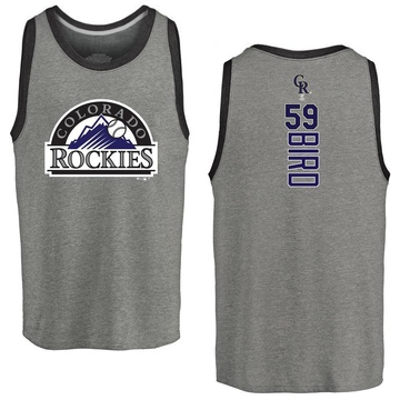 Men's Colorado Rockies Jake Bird ＃59 Backer Tank Top Ash