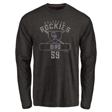 Men's Colorado Rockies Jake Bird ＃59 Base Runner Long Sleeve T-Shirt - Black