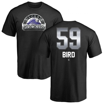 Men's Colorado Rockies Jake Bird ＃59 Midnight Mascot T-Shirt - Black