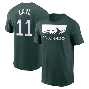 Men's Colorado Rockies Jake Cave ＃11 2022 City Connect Name & Number T-Shirt - Green