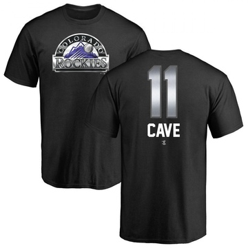 Men's Colorado Rockies Jake Cave ＃11 Midnight Mascot T-Shirt - Black