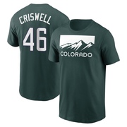 Men's Colorado Rockies Jeff Criswell ＃46 2022 City Connect Name & Number T-Shirt - Green