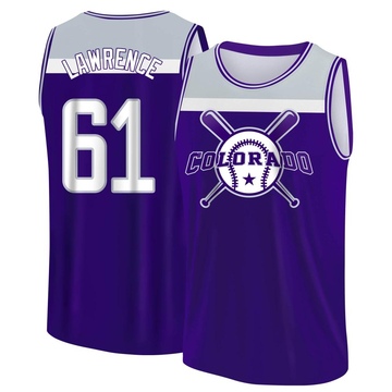 Men's Colorado Rockies Justin Lawrence ＃61 Legend Baseball Tank Top - Purple/Gray