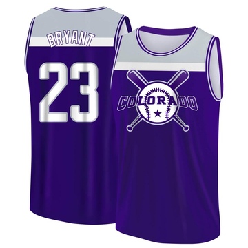 Men's Colorado Rockies Kris Bryant ＃23 Legend Baseball Tank Top - Purple/Gray