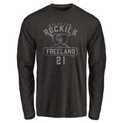 Men's Colorado Rockies Kyle Freeland ＃21 Base Runner Long Sleeve T-Shirt - Black