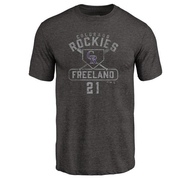 Men's Colorado Rockies Kyle Freeland ＃21 Base Runner T-Shirt - Black