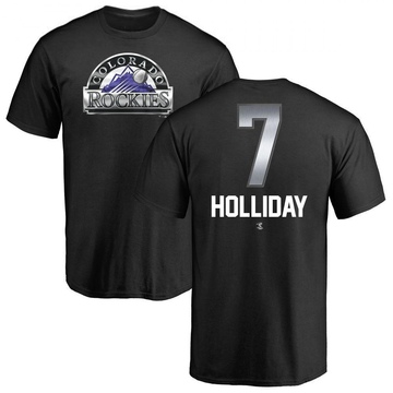 Men's Colorado Rockies Matt Holliday ＃7 Midnight Mascot T-Shirt - Black