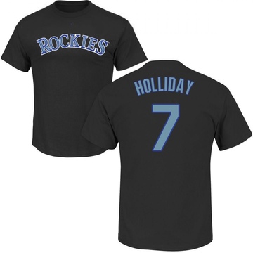 Men's Colorado Rockies Matt Holliday ＃7 Roster Name & Number T-Shirt - Black