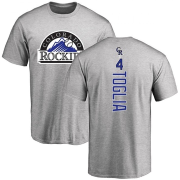 Men's Colorado Rockies Michael Toglia ＃4 Backer T-Shirt Ash