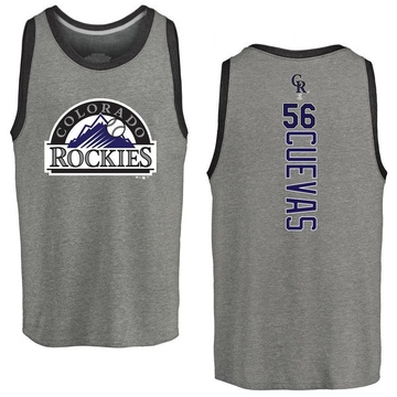 Men's Colorado Rockies Noel Cuevas ＃56 Backer Tank Top Ash