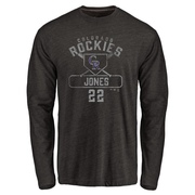 Men's Colorado Rockies Nolan Jones ＃22 Base Runner Long Sleeve T-Shirt - Black